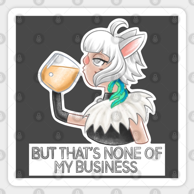 Y'shtola Rhul from FF14 as Kermit the Frog Meme sipping tea - But that's none of my business Magnet by SamInJapan